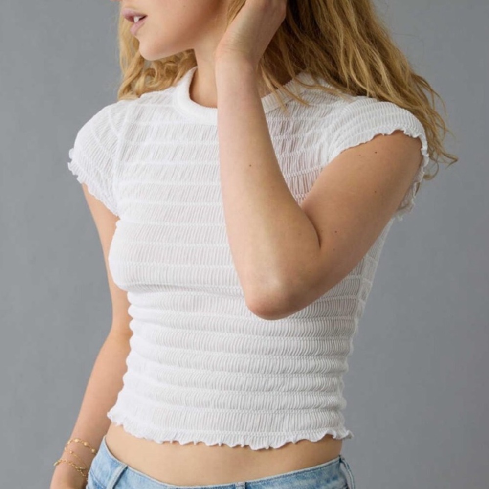 AE - Smocked Crop Baby Tee